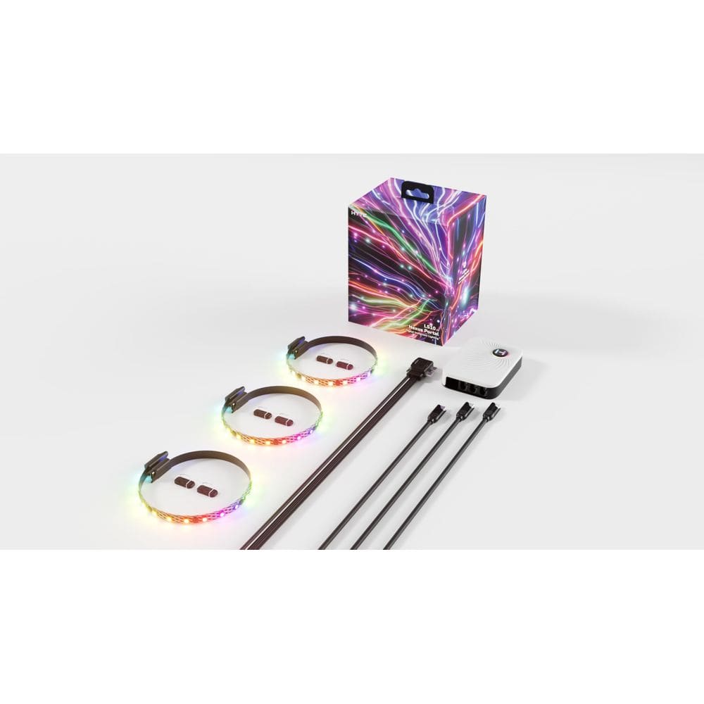 Pacote preto String Light HYTE LS10 QRgb 33 cm, pacote com 3 unidades