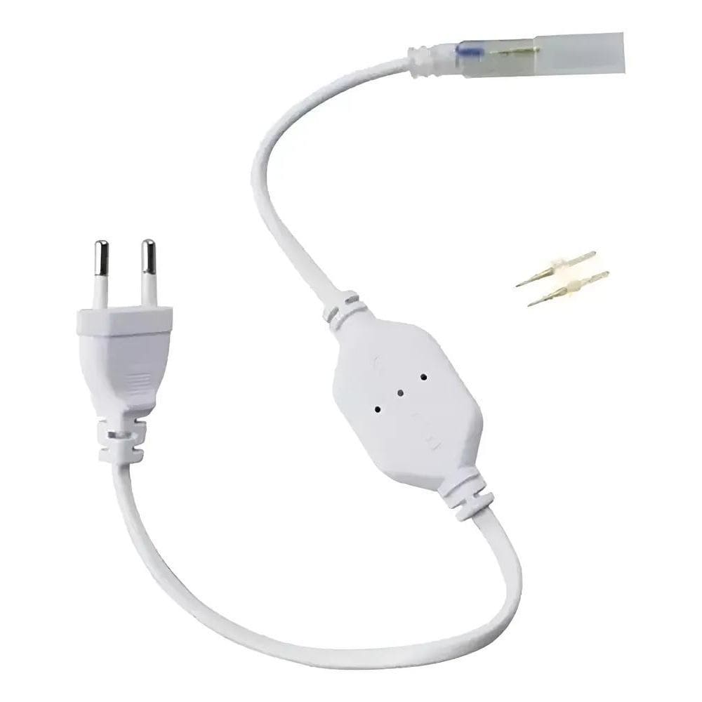 10X Kit 5 Conector Fonte Fita Led Mangueira Chata Bivolt Pl