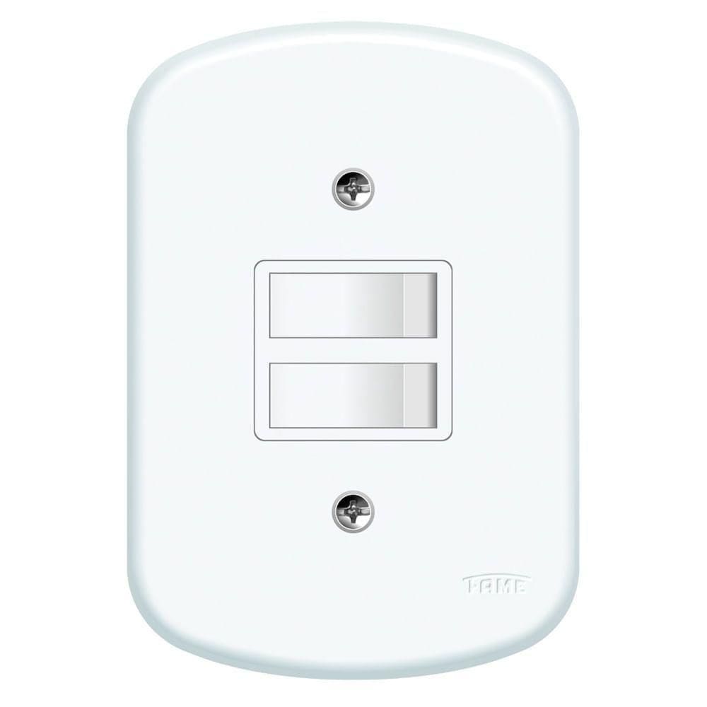 Interruptor Embutir 2 Paralela Com Placa Série Blanc - 0642 - Fame Interruptor Embutir 2p.paralela C-p Sb F 642 Fame