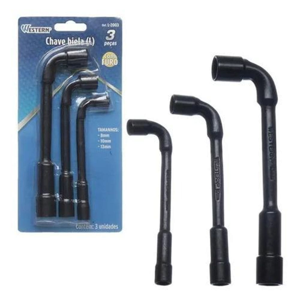 10X Kit Jogo De Chave Biela L Com Furo 3Pçs L-2003 Wester