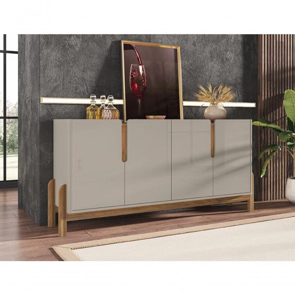 Buffet 4 Portas C- Prateleiras Lizz 1,70 Off-white-cedro