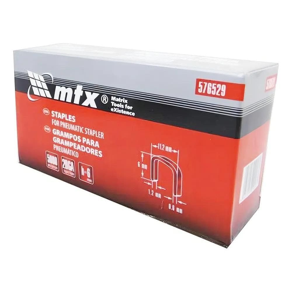 10X Grampos Grampeador Pneumático 6Mm 5000 Pçs 576529 - Mtx