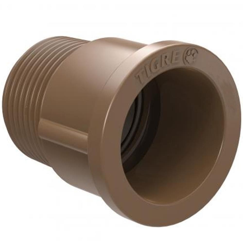 Adaptador Curto Para Registro 50mm X 1.1-4”” - 22007947 - Tigre Adaptador Curto Pvc Marrom Bolsa Rosc 50mm X 1.1-4