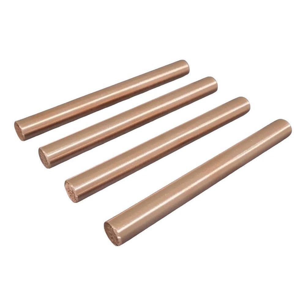 10X Barra De Cobre Eletrolitico 1/2  12,7Mm  X 12.5 Cm Com 4