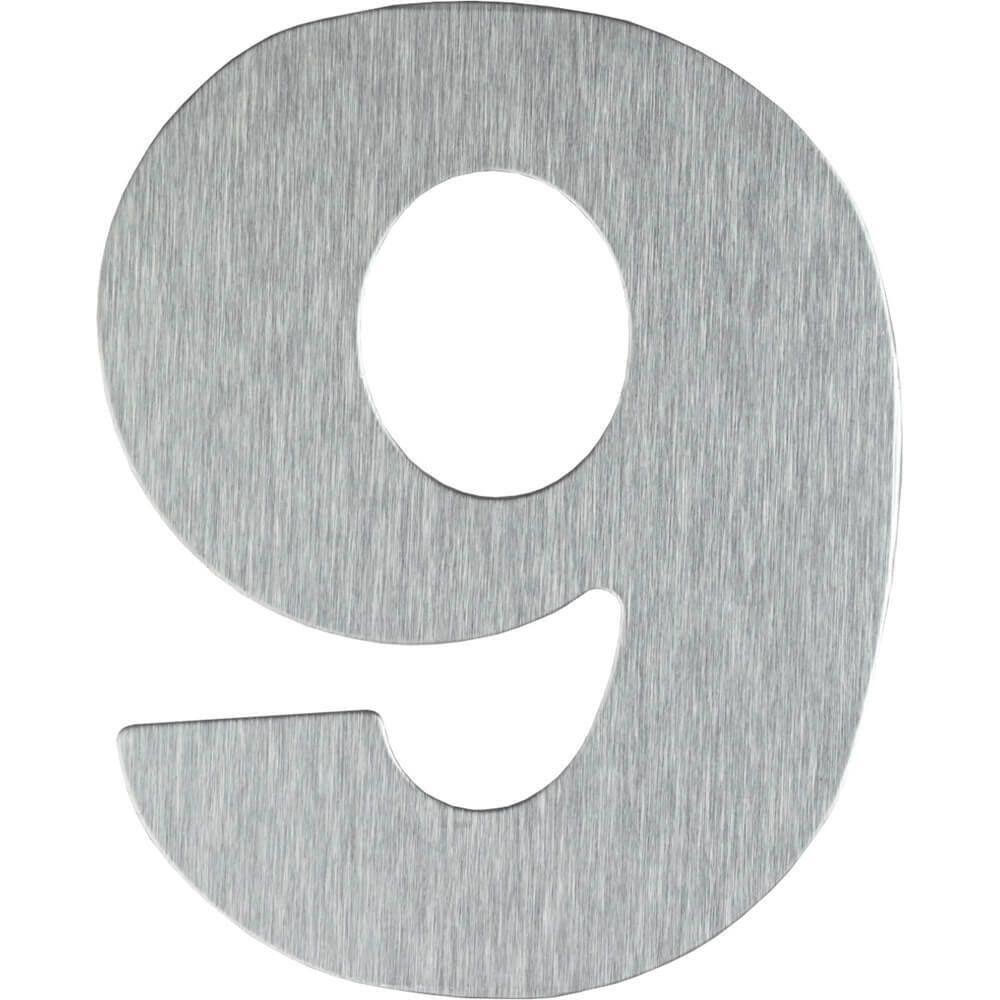 Número Residencial Em Alumínio Composto Escovado 125mm Nº 9 - Pr3001-9 - Pincéis Atlas