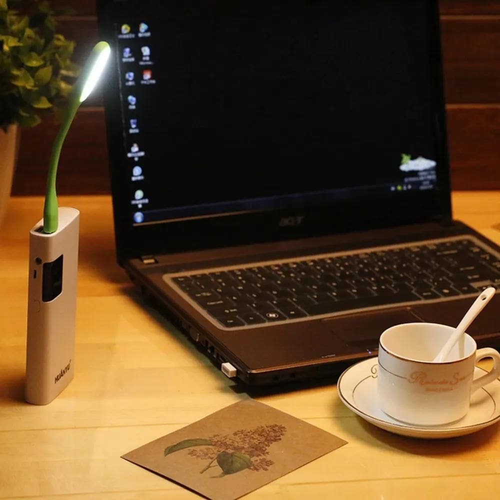 10X Kit 5 Mini Luminária Luz De Leitura Led Usb Flexível Es