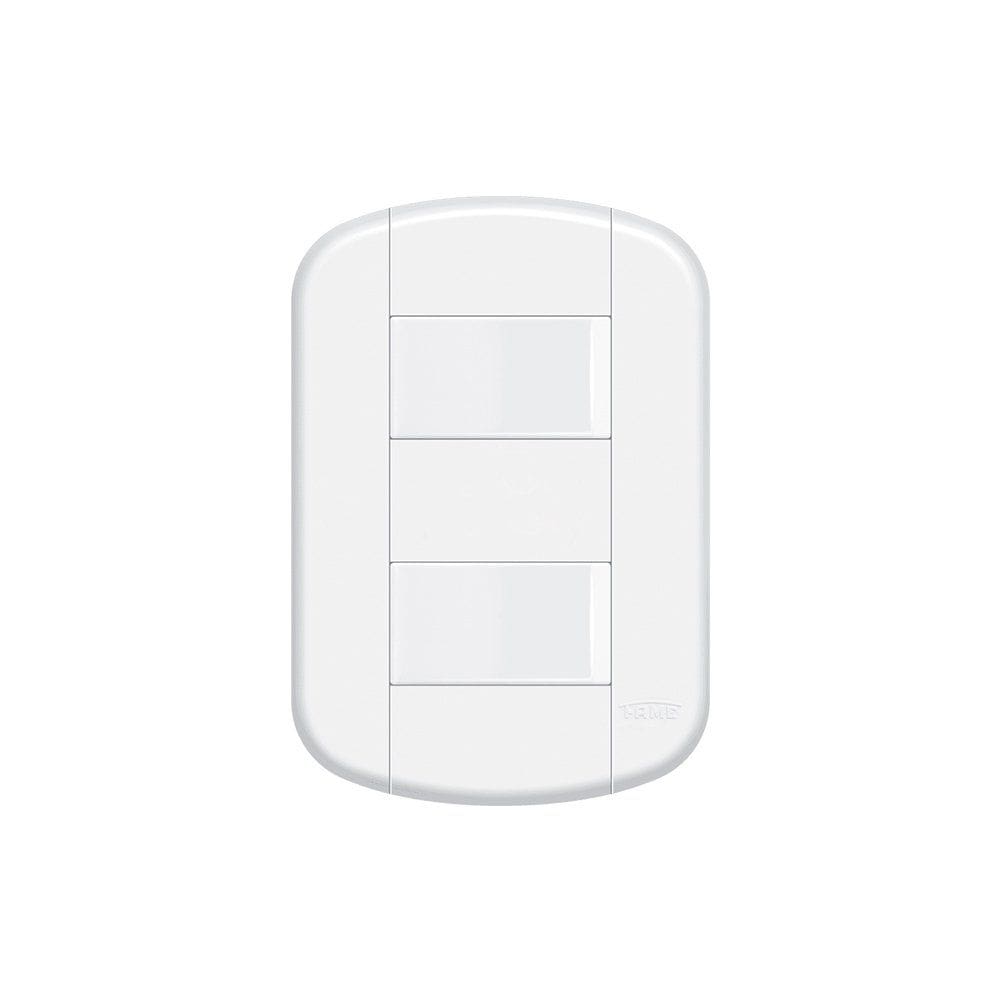 Interruptor Simples Duplo Fame Blanc+ Distanciados com Placa 4x2 Branco