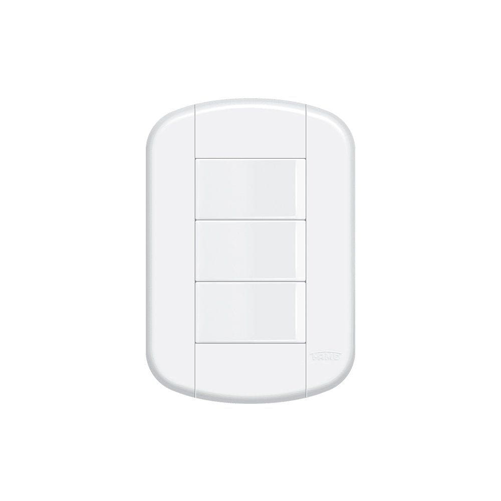 Interruptor Simples Triplo Fame Blanc+ com Placa 4x2 Branco