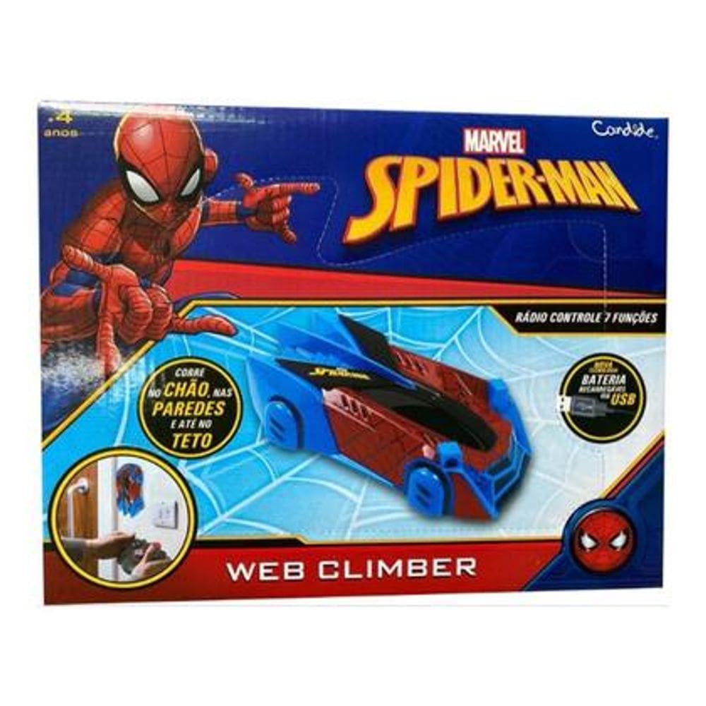 Carrinho Controle Remoto Candide Homem Aranha Web Climber - Candide 5854