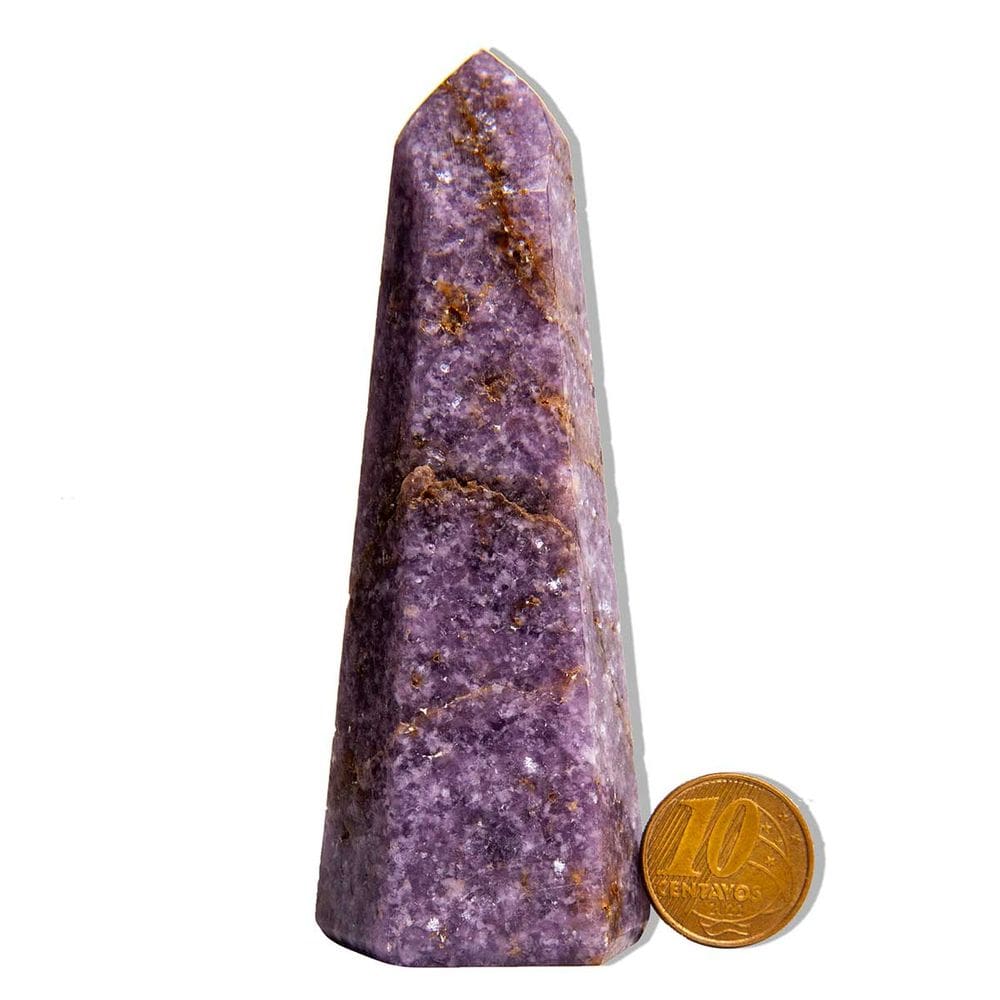 Ponta Lepidolita Pedra Natural 8 a 9cm 100 a 150g Tipo B