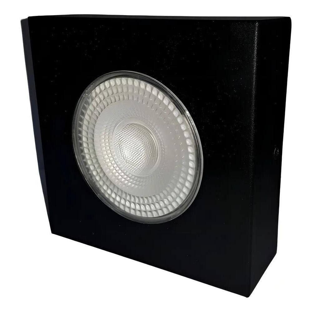 10X Mini Spot Plafon Sobrepor 8W Branco-Quente 3000K Preto