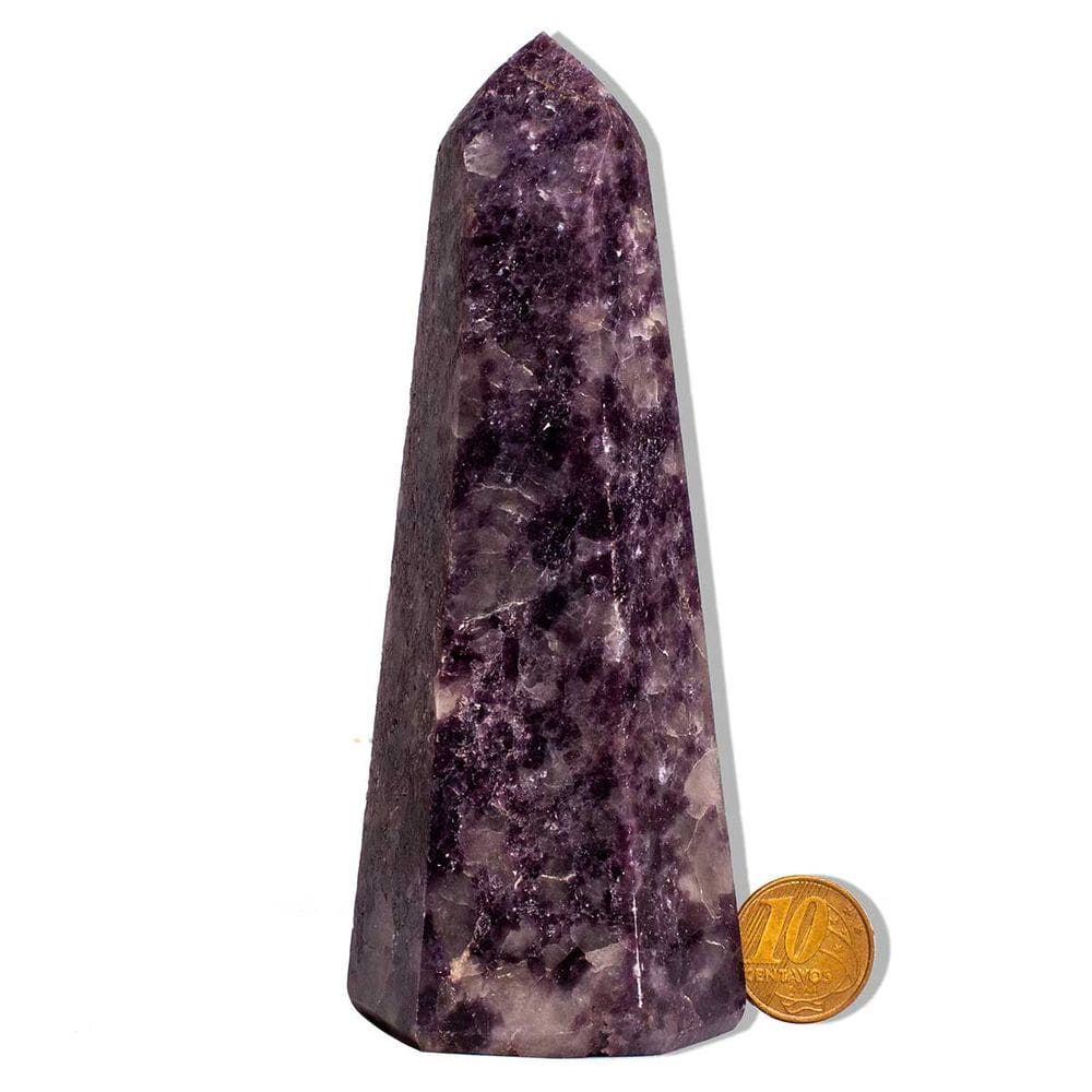 Ponta Lepidolita Pedra Natural 13 a 14cm 300 a 400g Tipo B
