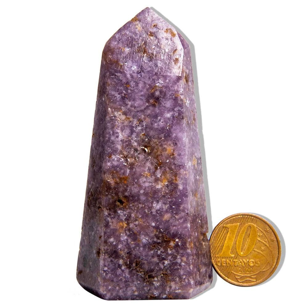 Ponta Lepidolita Pedra Natural 7 a 8cm 100 a 150g Tipo B