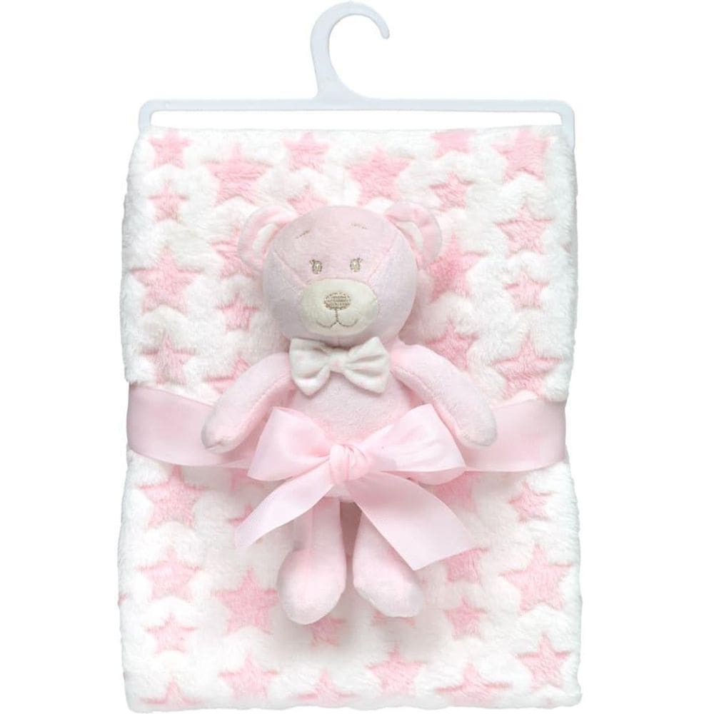 Mantinha Com Ursinho Soninho Stars Rosa - Buba