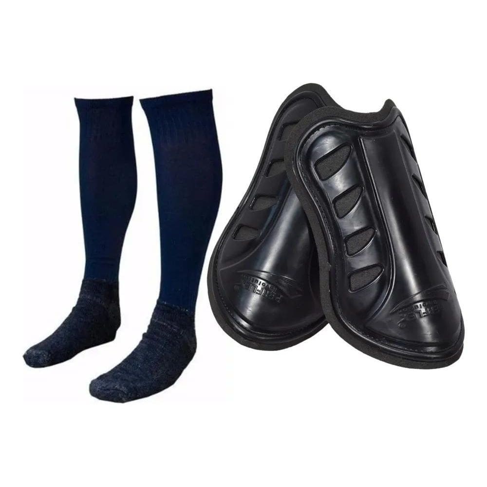 10X Meião Caneleira Futsal Society Campo Adulto Infantil Pr