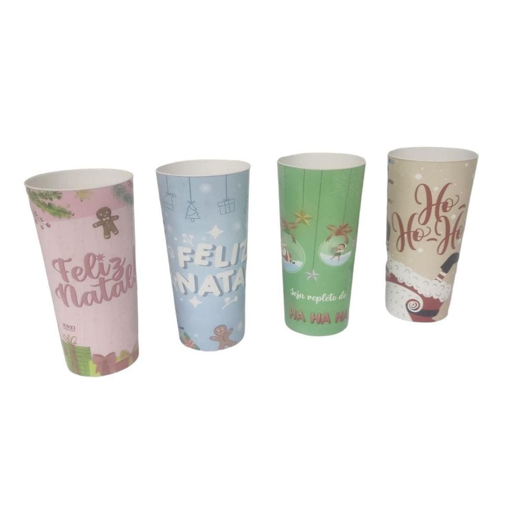 Copo Long Drink Natal 350ml Estampa Kozi Plast