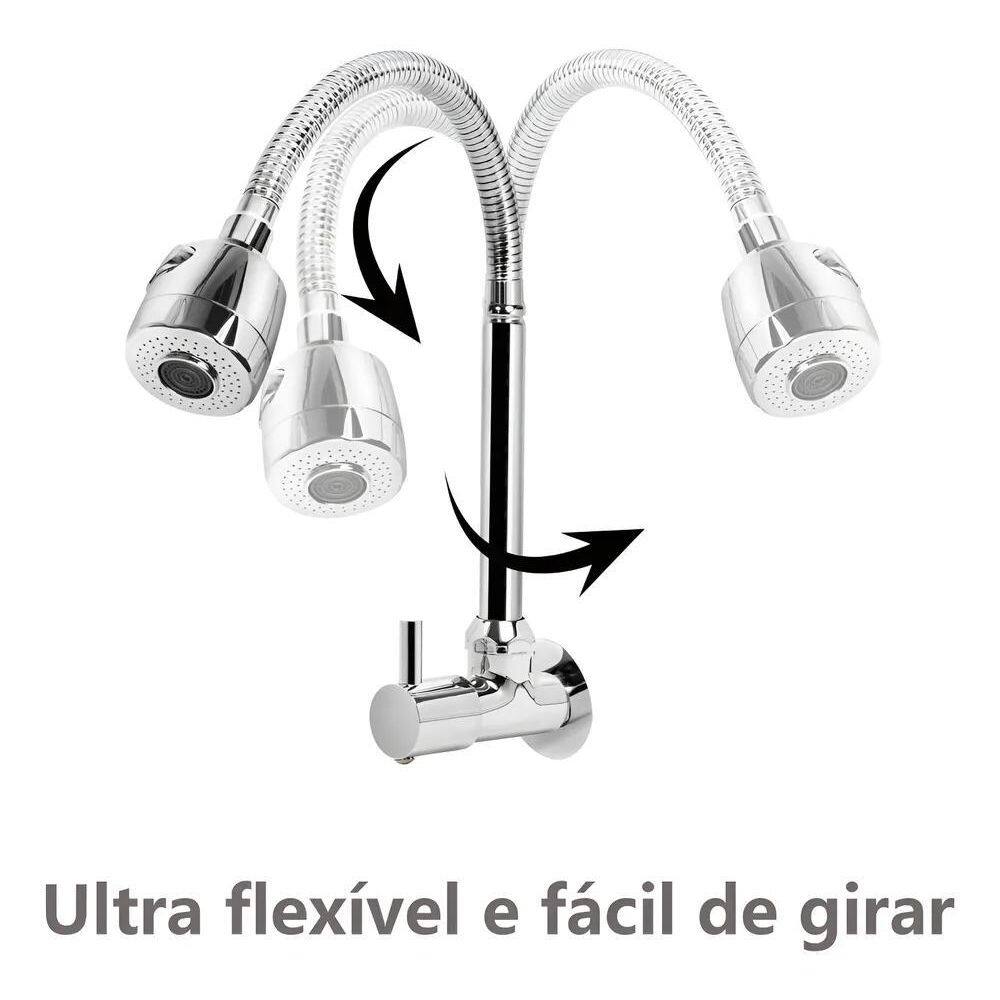 10X Torneira Flexível Cozinha De Parede 1/4 Abs 2 Saídas De