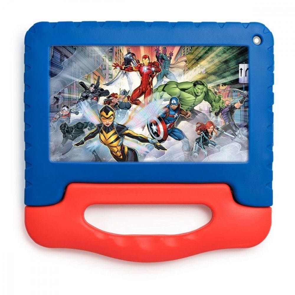 Tablet Multilaser Infantil Marvel Vingadores Tela 7” Wifi 64GB Azul Bivolt