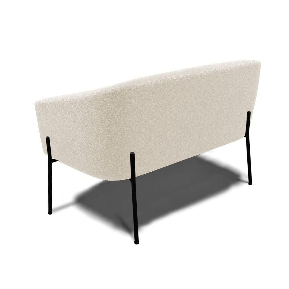 Sofá Namoradeira 2 Lugares Pé Ferro Preto Stella Bouclê D03 - D`rossi Cor Menta