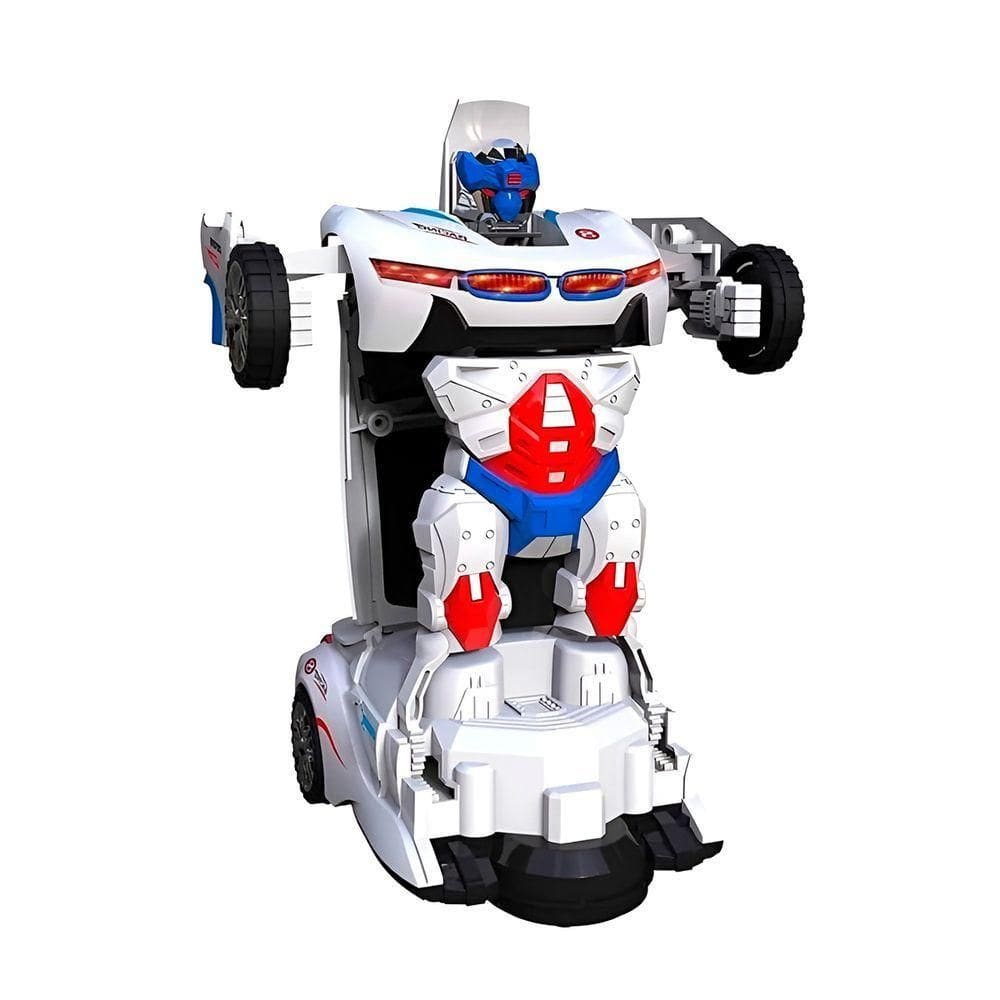 Carro Transformar Robô 2 Em 1 Bate E Volta Luzes Musica Brinquedo Infantil
