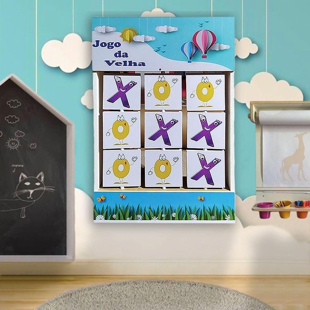 Jogo Da Velha Em Mdf Fixação Na Parede L12 - Criança Feliz