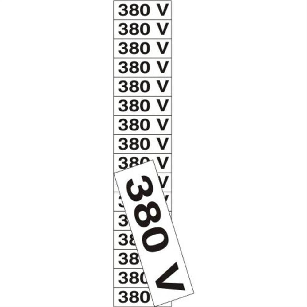 16 Placas De Poliestireno Auto-adesiva 4x1.5cm 380 V - 200 Ba - Sinalize Placa Poliest 380volts C-16pcs 4x1,5cm 200ba