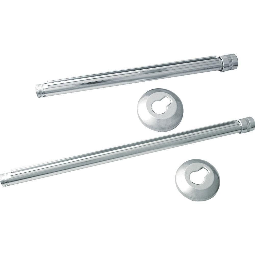 Braço De Chuveiro 40cm Com Canopla E Luva De Alumínio - 11540 - Garden Braco Chuveiro 40cm Aluminio 1540 Garden 11540