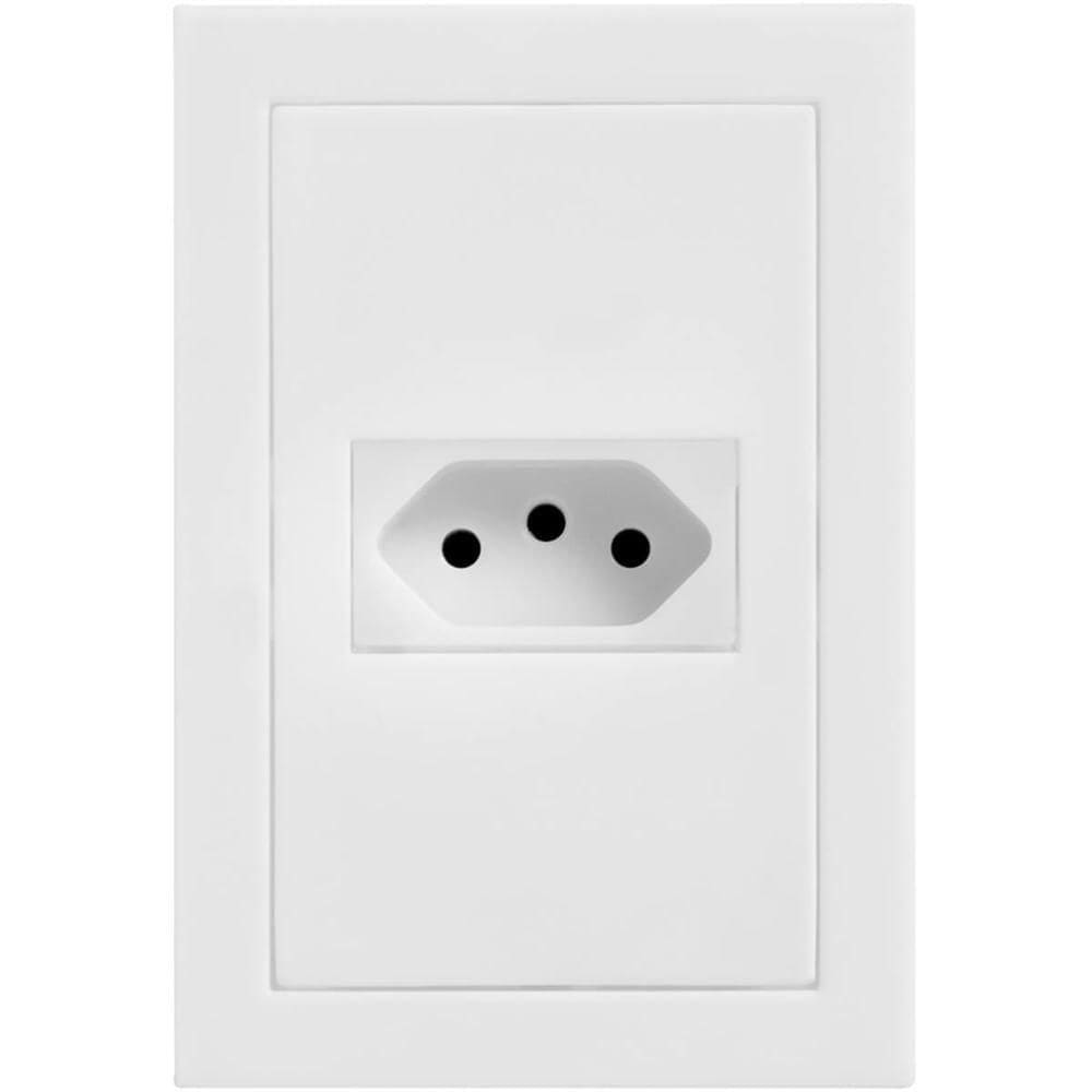 1 Tomada Universal 2p+t 10a Com Placa 4x2 Branca - Ek-30000-25 - Ekron