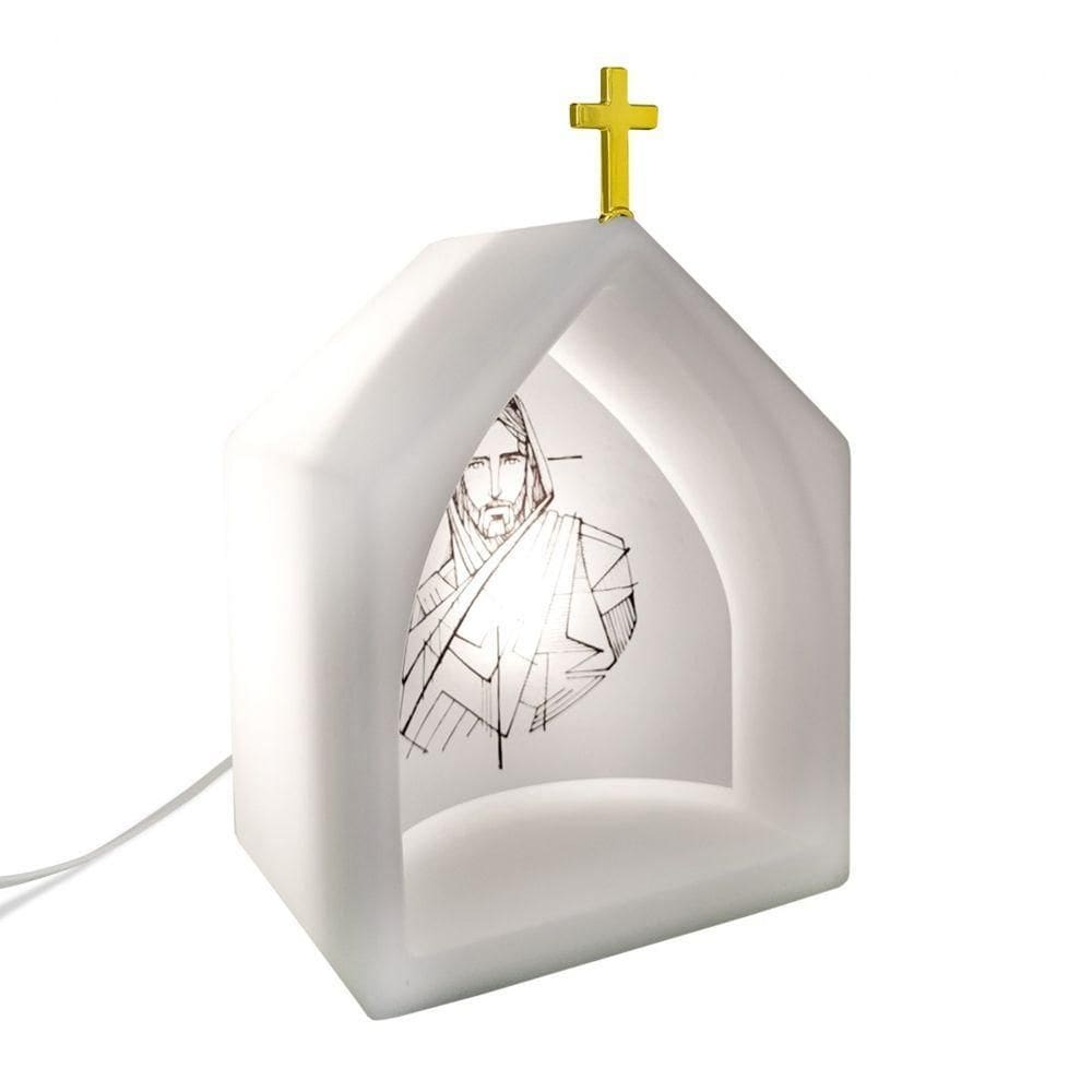 Oratório Iluminado Com Imagem De Jesus Cristo
