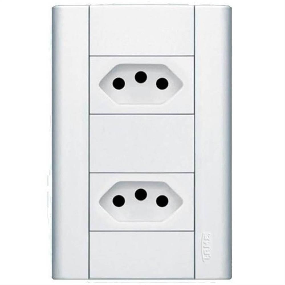 2 Tomadas 20a 250 Volts Com Placa Modulare - 1434 - Fame 2 Tomadas 20a C-placa Modular Fame 1434.