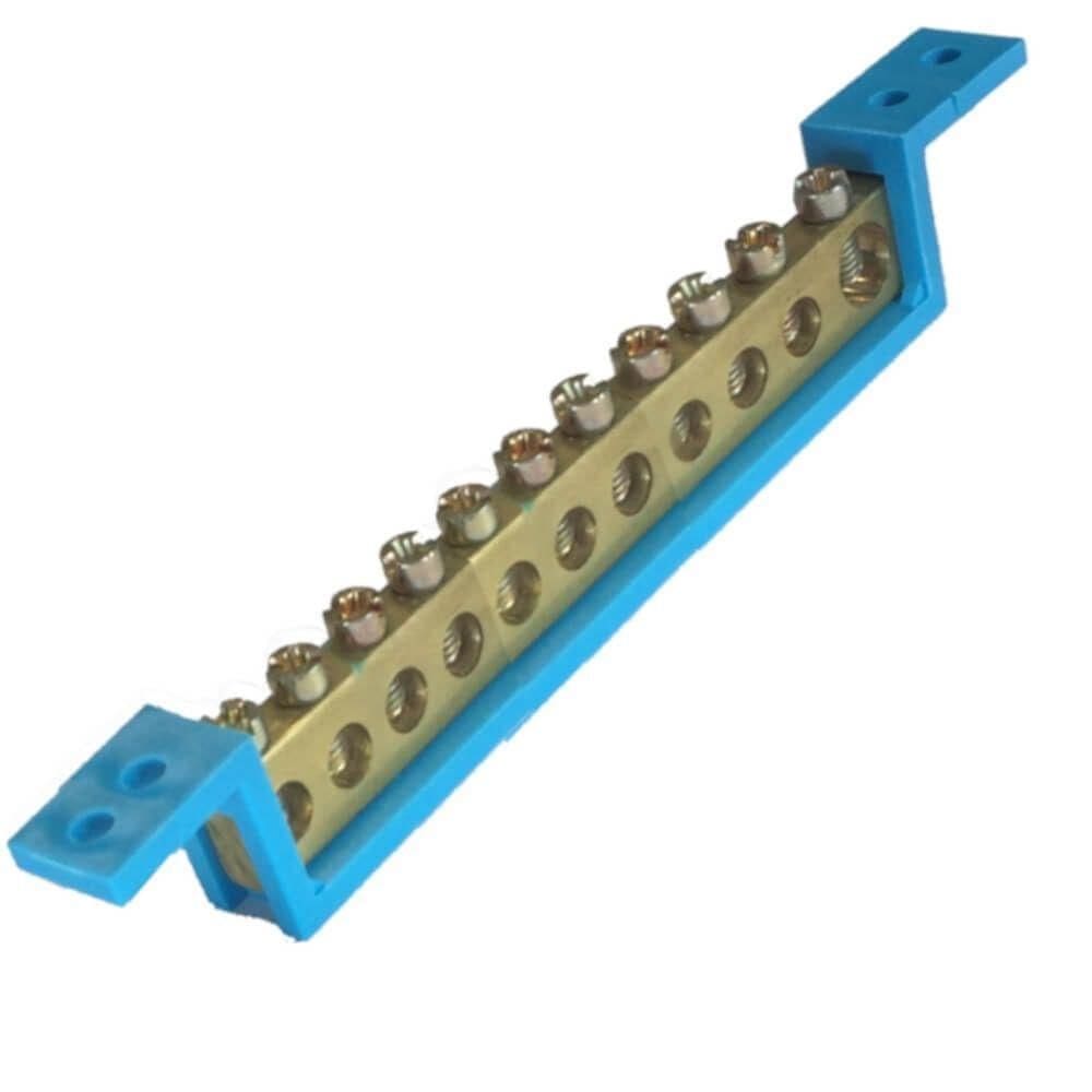 Barramento Neutro 11 Terminais Azul Fixo 89,0e - Sbn11 - Steck