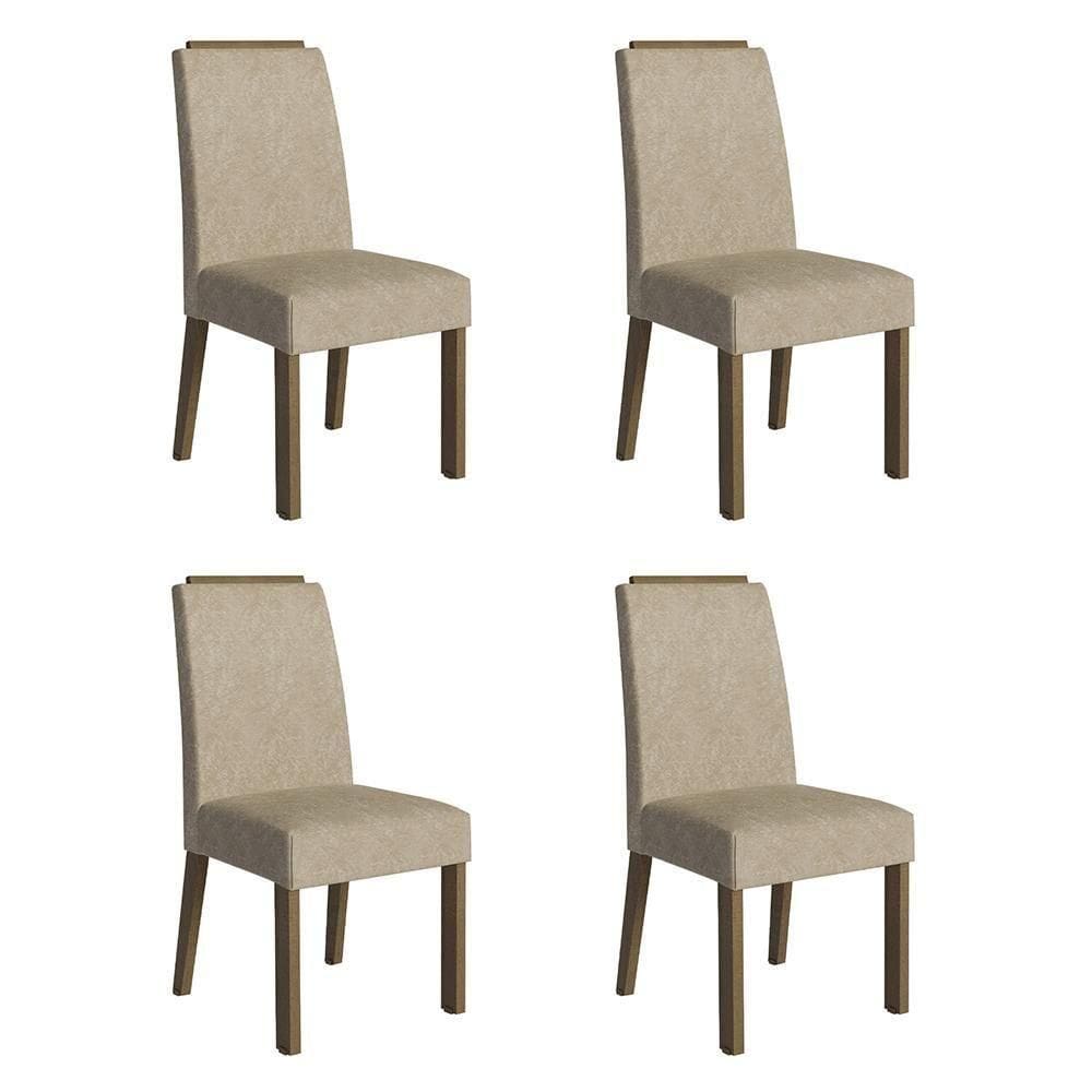 Kit 4 Cadeiras De Jantar 4255 Com Espaldar Rustic-imperial Madesa