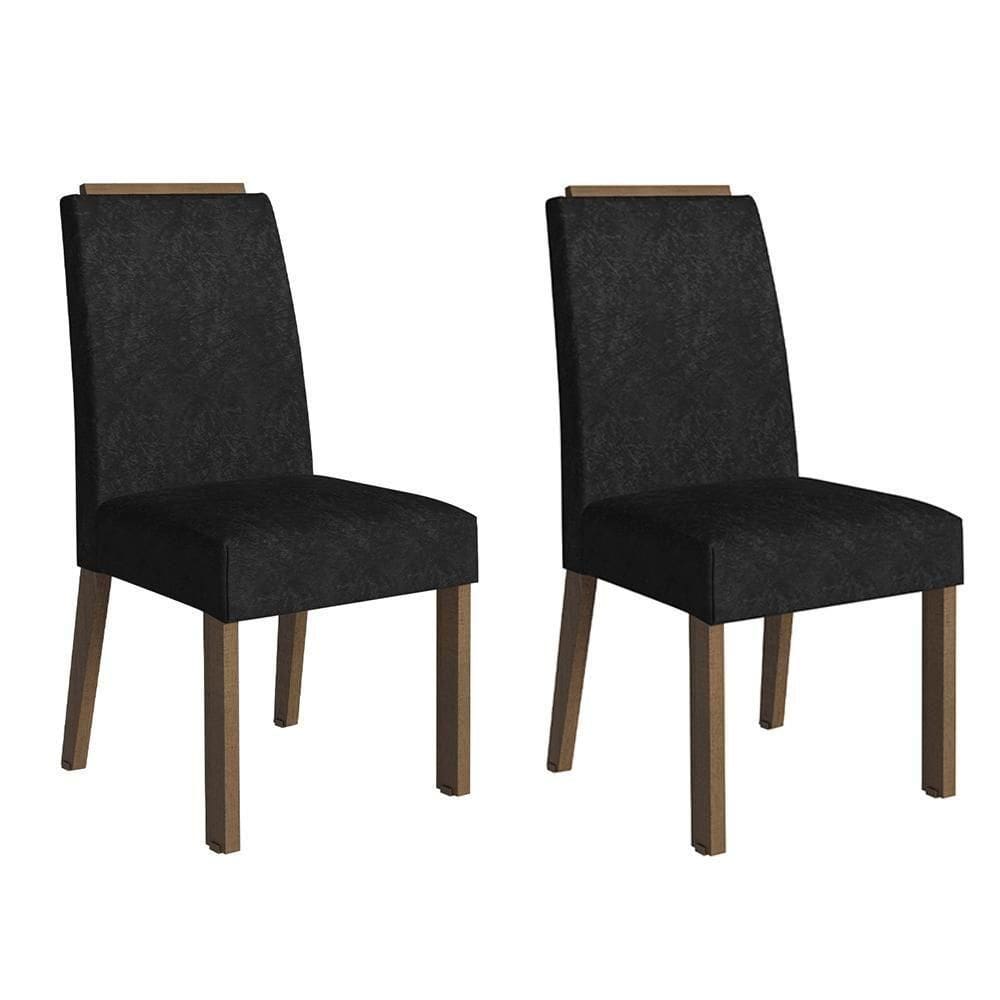 Kit 2 Cadeiras De Jantar 4255 Com Espaldar Rustic-oxford Madesa