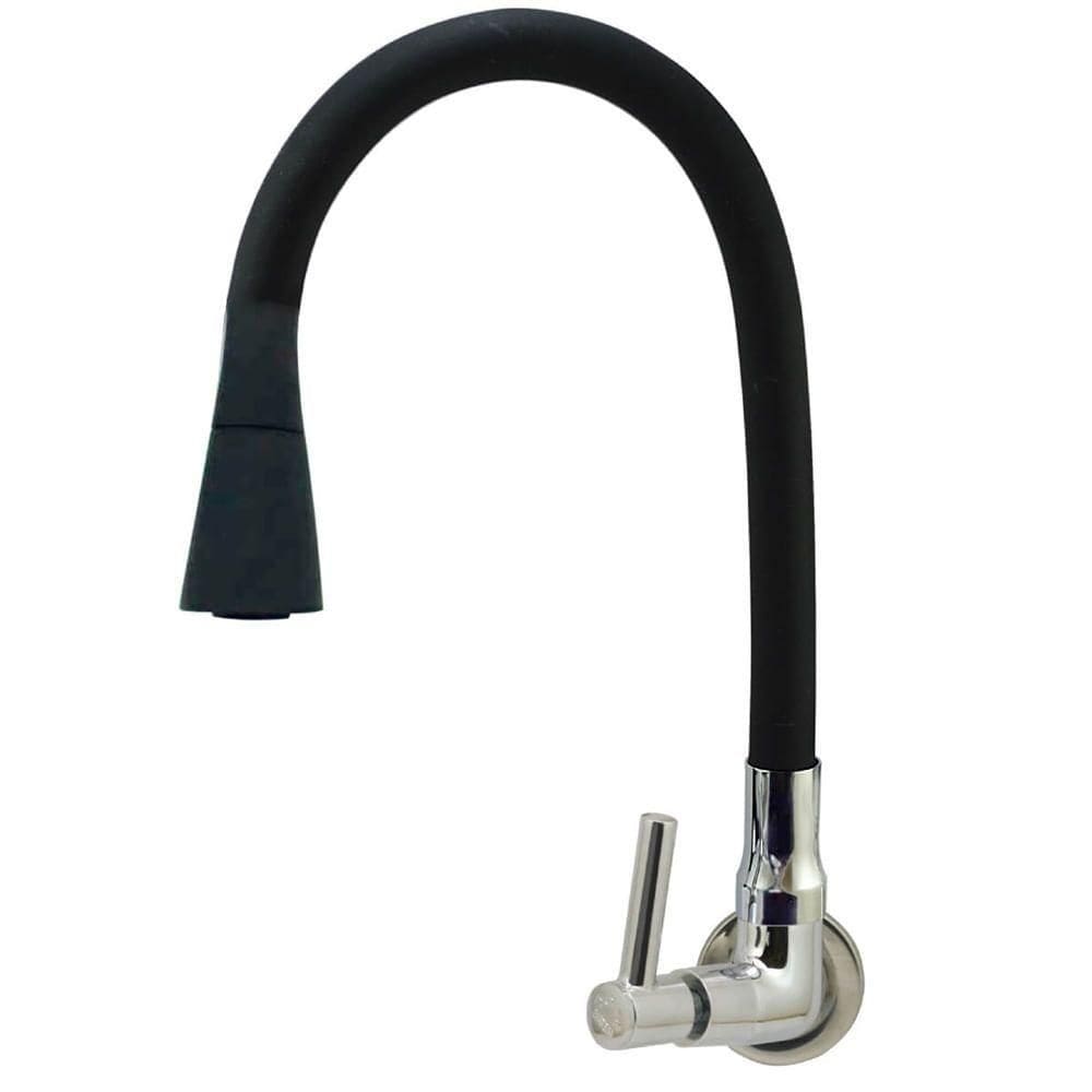 Torneira De Parede Tubo Gourmet Duplo Cone 1-4 De Volta Preta Para Pia 6163 - 772234 - Stoc