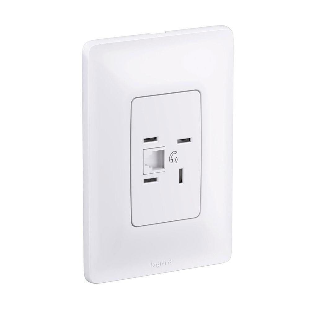 Tomada Telebras + Rj11 4x2 Zeffia - 680125 - Pial Tomada Telebras + Rj11 4x2 Zeffia Pial