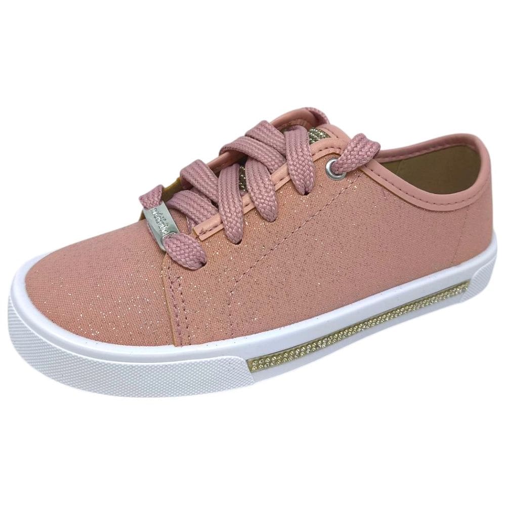 Tenis Infantil Menina Glitter Strass Elegante Molekinha