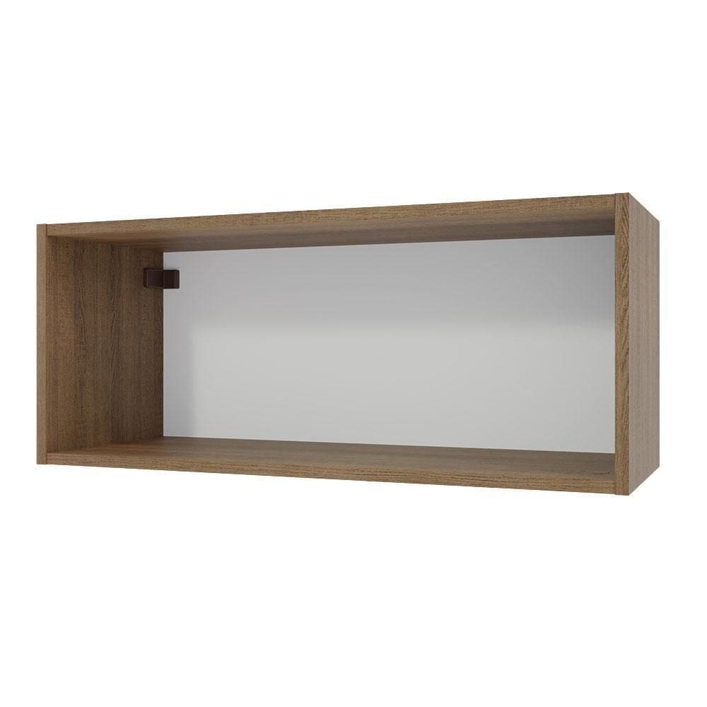 Armário Aéreo 80 Cm Nicho Aberto Para Cozinhas Lux, Glamy, Agata, Stella Rustic Madesa Rustic Rustic