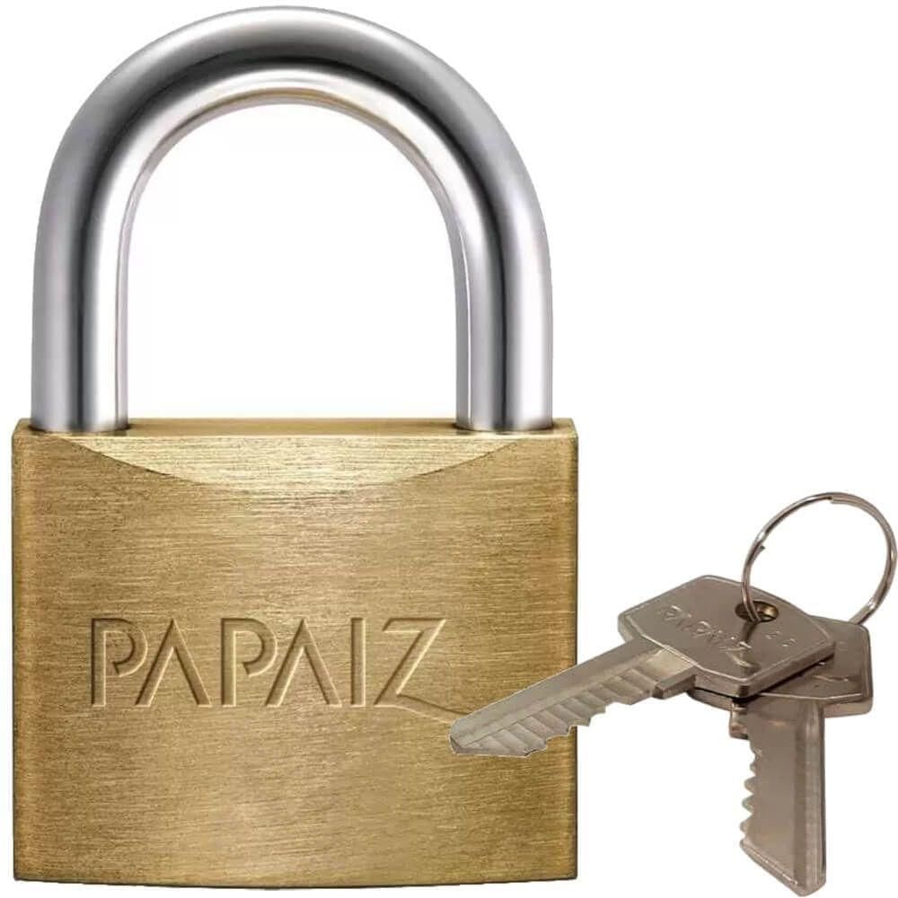 Cadeado De Latão Com 2 Chaves Cr70 - 0100700cx - Papaiz Cadeado Latao C-2chaves Cr-70mm Papaiz