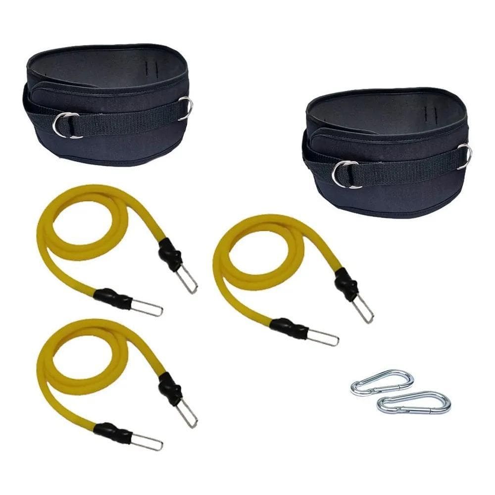 10X Cinto De Tração Duplo 3 Elasticos Treino De Explosão