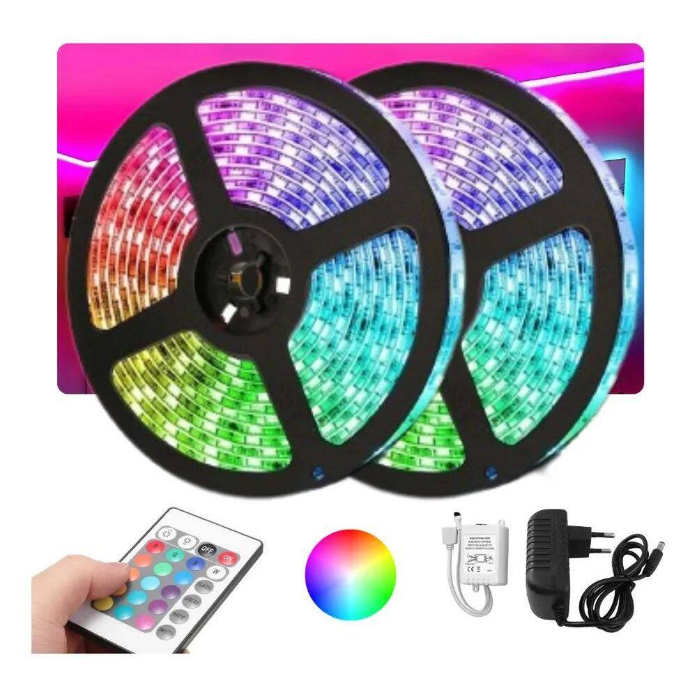 10X Fita Led 10M Colorida Rgb 3528 Piscina Sanca Fachada +