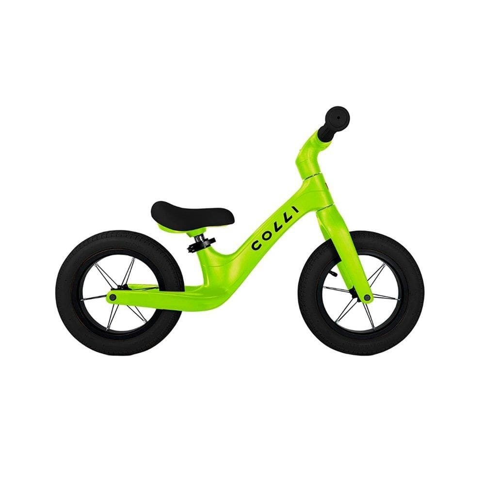 Bicicleta Infantil Colli Balance Aro 12 - Quadro de Nylon, Rodas em Alumínio, Amarelo Neon