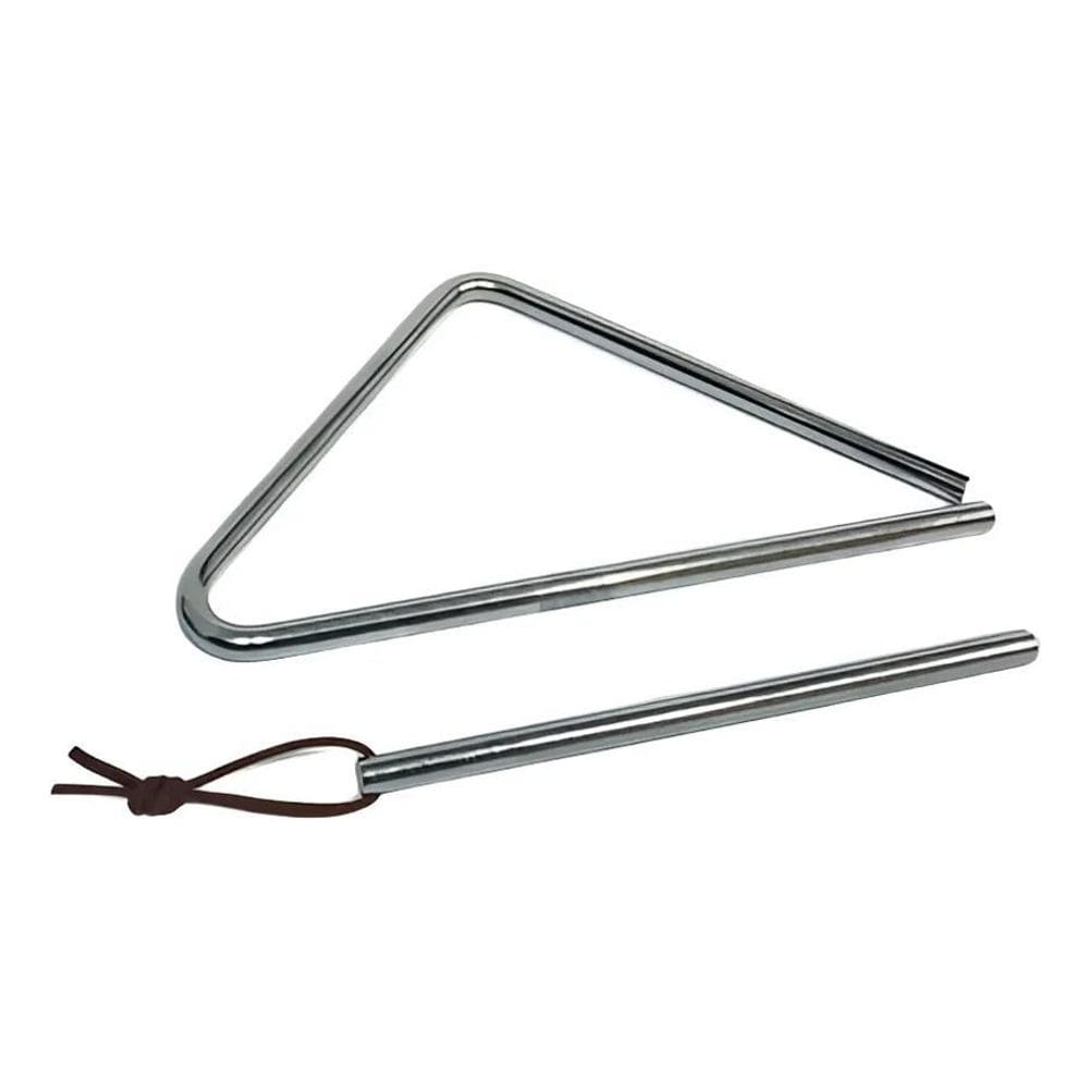 10X Triângulo Pequeno 15 Cm Cromado Em Metal Com Baqueta