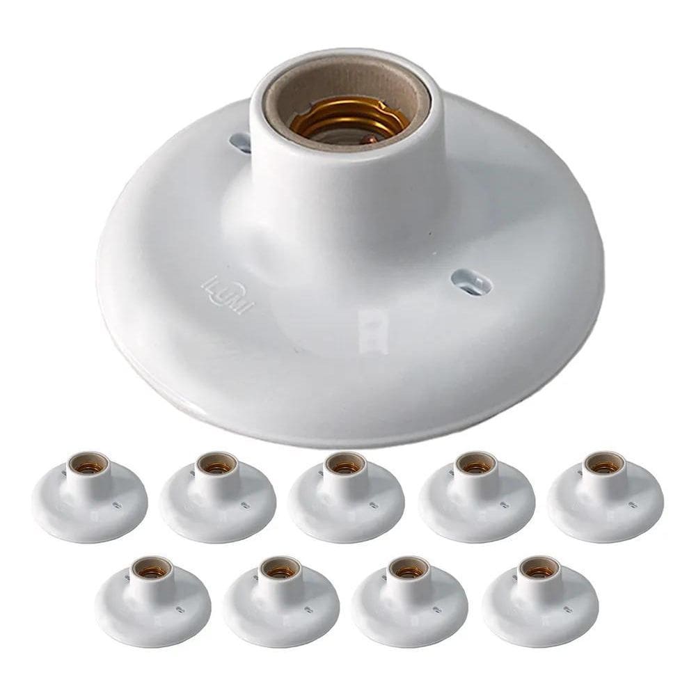 10X Kit 10 Ilumi Plafonier Plafon 100W Bocal Soquete E27 Em
