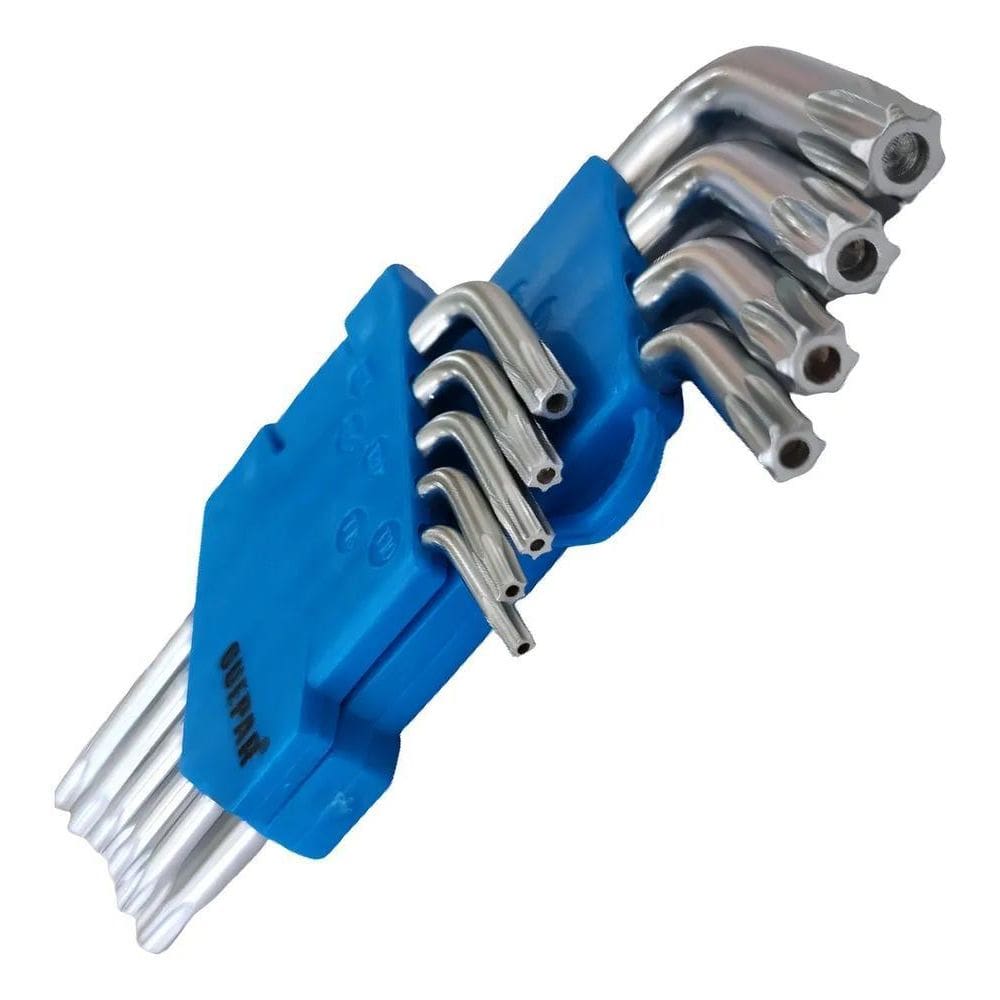 10X Jogo Chave Torx Torque Cromo Vanádio Média 9 Peças Supo