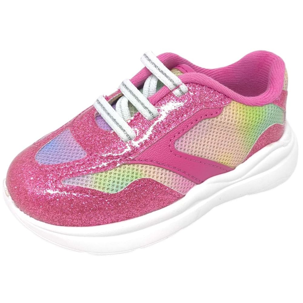 Tenis Infantil Menina Calce Fácil Glitter Charmoso Molekinha