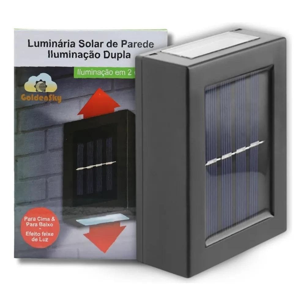 10X 2X Arandela Solar Slim 2 Focos Luminaria Parede Externa