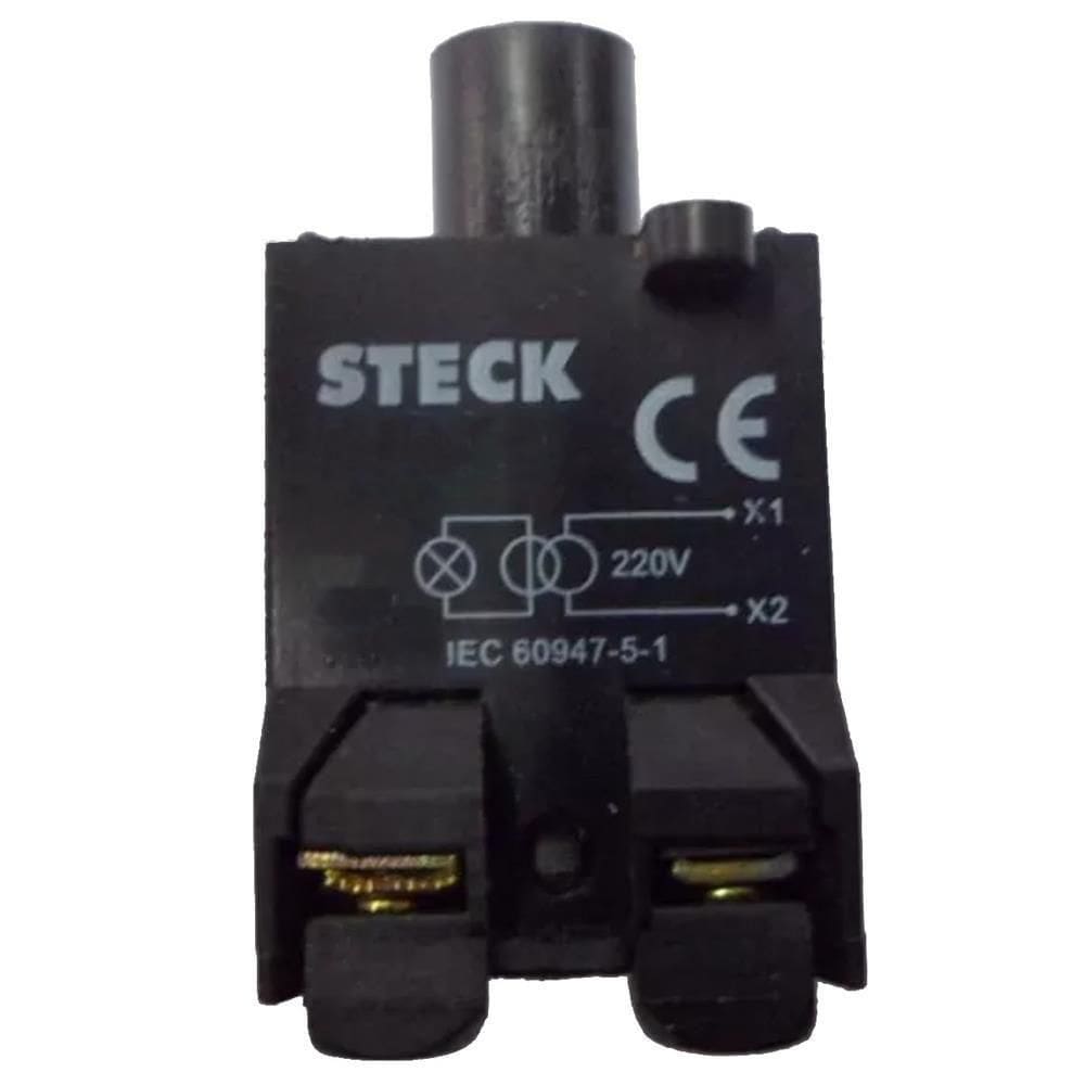 Bloco De Contato Para Sinalização 220v - Slplr2 - Steck Bloco De Contato Sinal 220v Slplr2 Steck