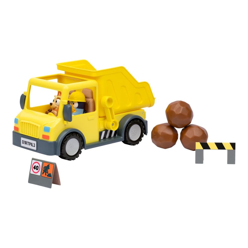 Caminhão basculante Bluey com recurso de carga e descarga com capacete