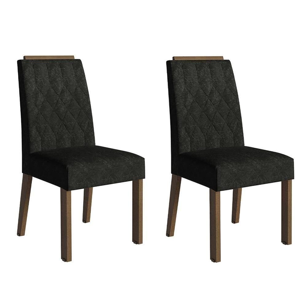 Kit 2 Cadeiras De Jantar 4256 Com Espaldar Rustic-oxford Madesa
