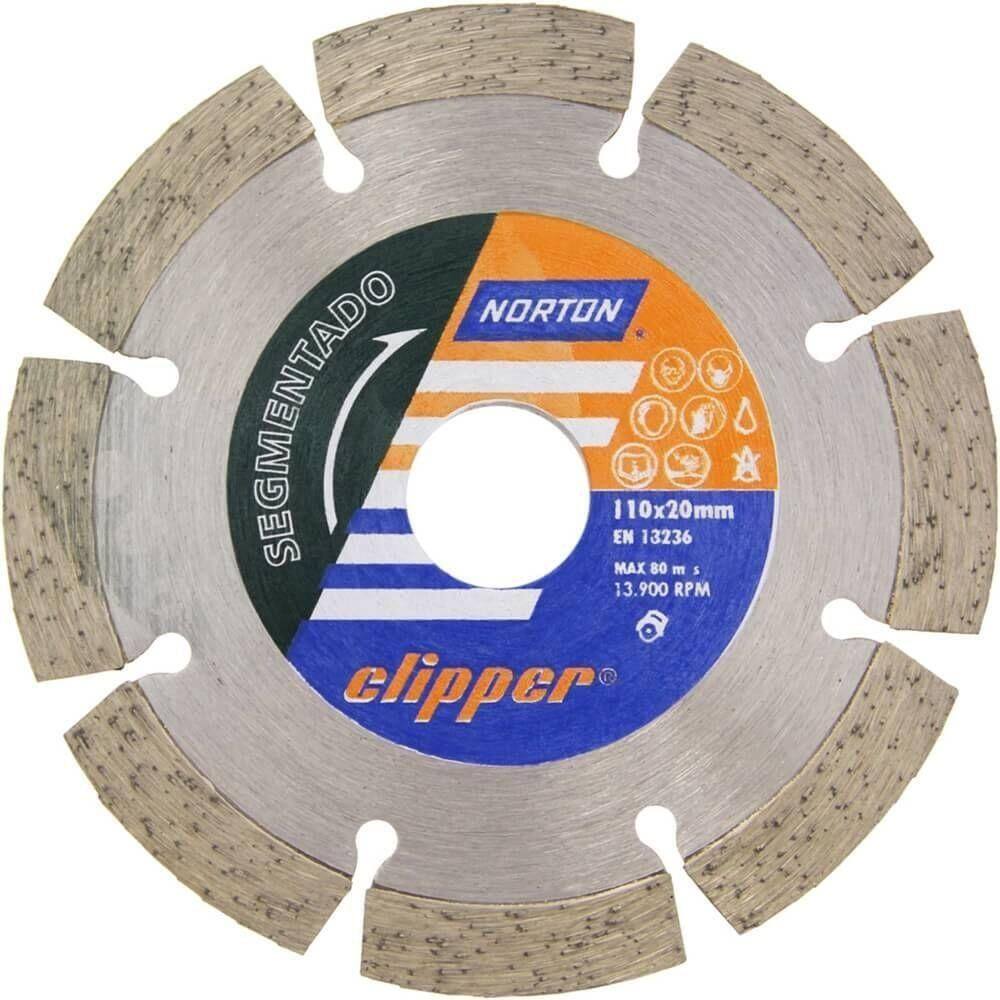 Disco Diamantado Para Corte Segmentado Clipper 110x10x20mm - 70184624367 - Norton